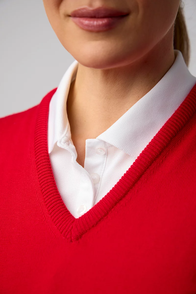 Ladies V Neck Merino Wool Lightweight Golf Slipover Ladies V Neck Merino Wool Lightweight Golf Slipover