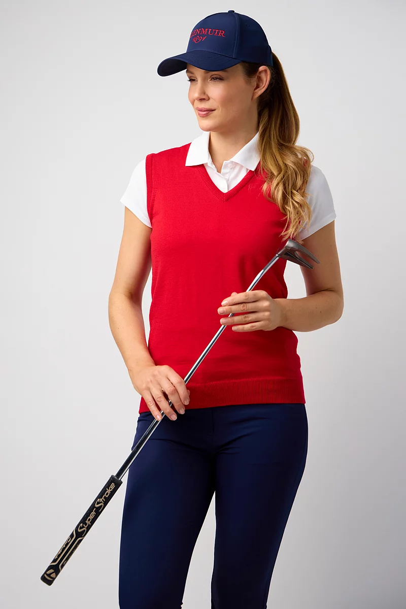 The Open Ladies V Neck Merino Wool Lightweight Golf Slipover