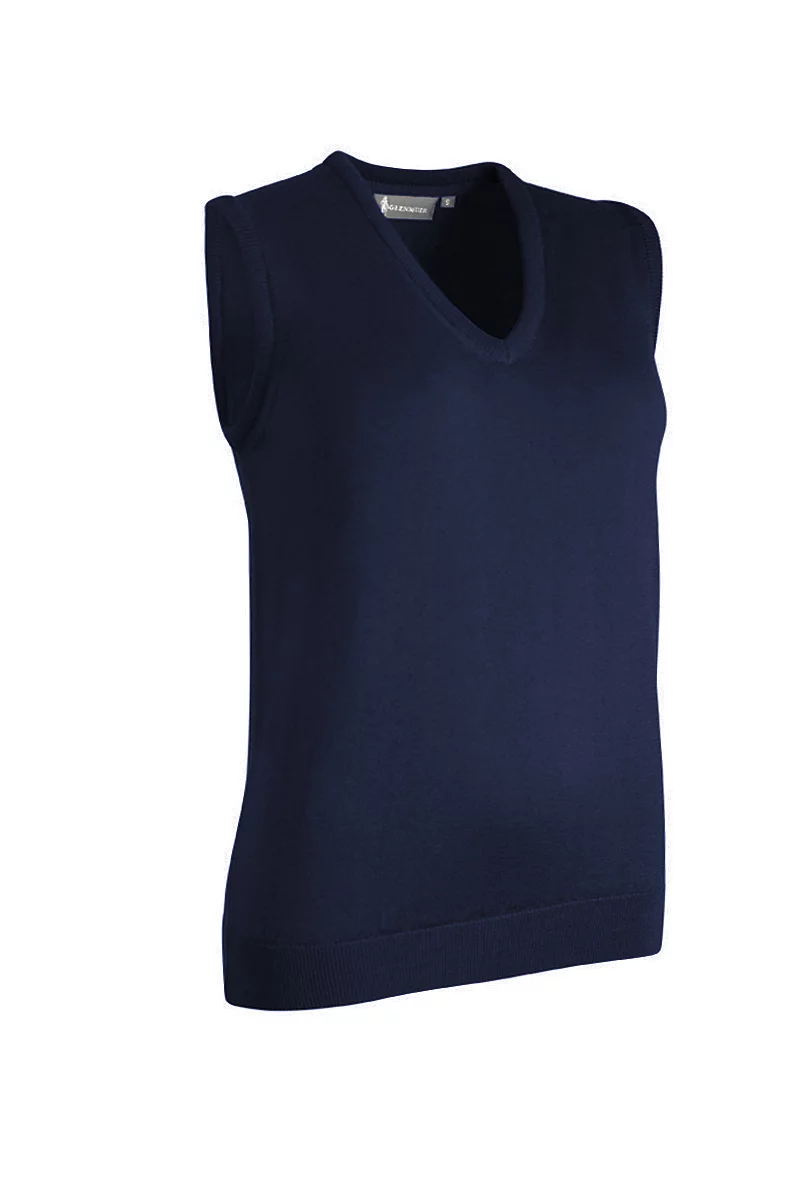Official Ryder Cup 2027 Ladies V Neck Merino Wool Lightweight Golf Slipover Navy S