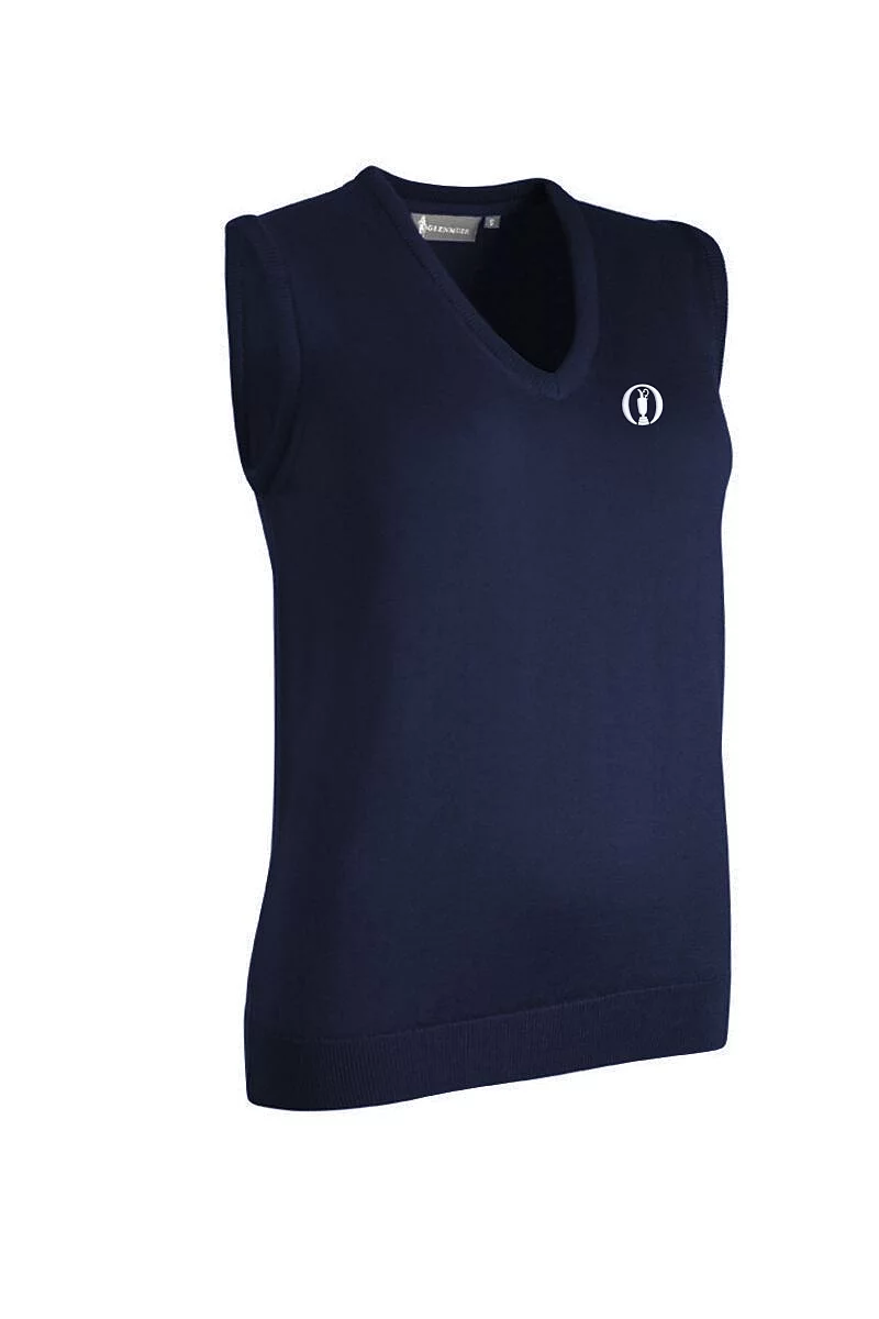 Official Ryder Cup 2027 Ladies V Neck Merino Wool Lightweight Golf Slipover Navy L