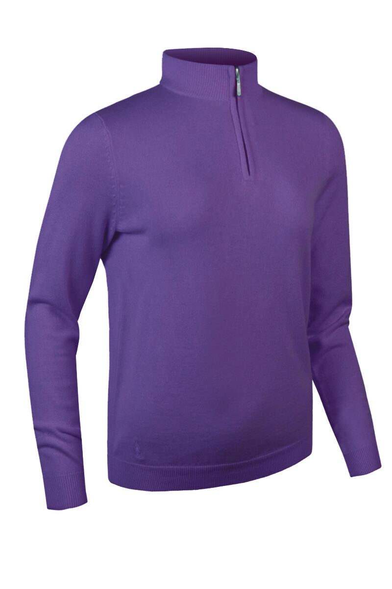 Ladies Zip Neck Cotton Ava Golf Sweater