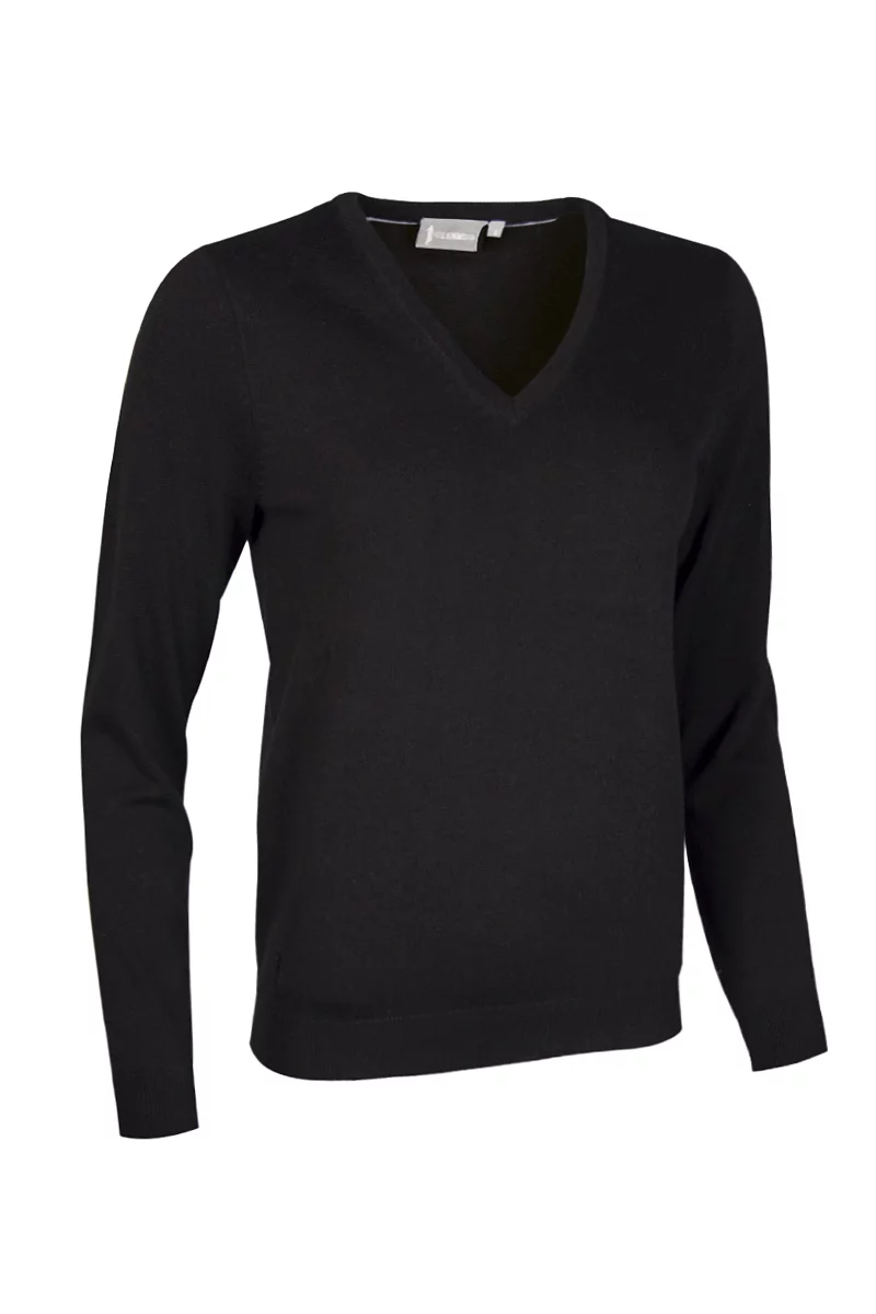 Official Ryder Cup 2027 Ladies V Neck Cotton Lightweight Golf Sweater Black XXS