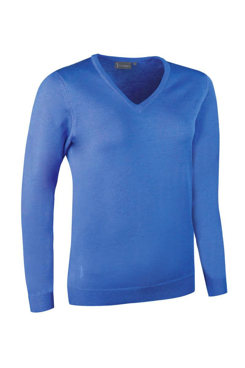 Ladies V Neck Merino Maya Golf Sweater