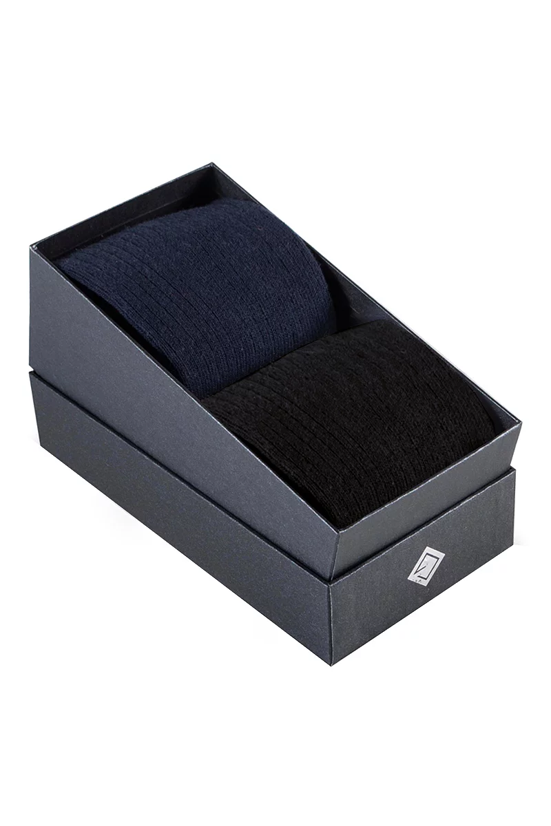 Mens Personalised Cotton Crew Golf Socks Gift Box Navy & Black 6-11