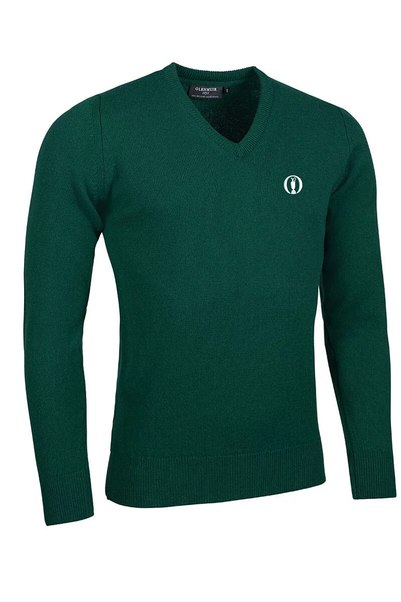 The Open Mens V Neck Lambswool Midweight Golf Sweater Bottle XL