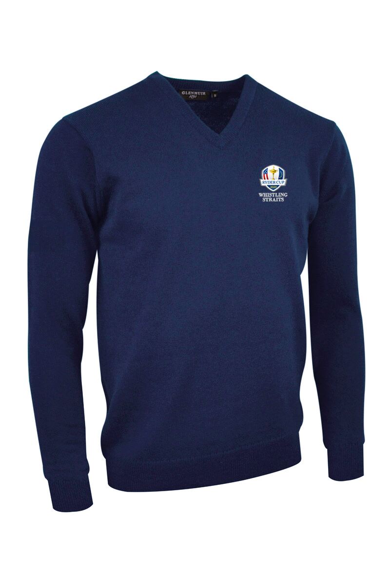 blue sweater khaki pants