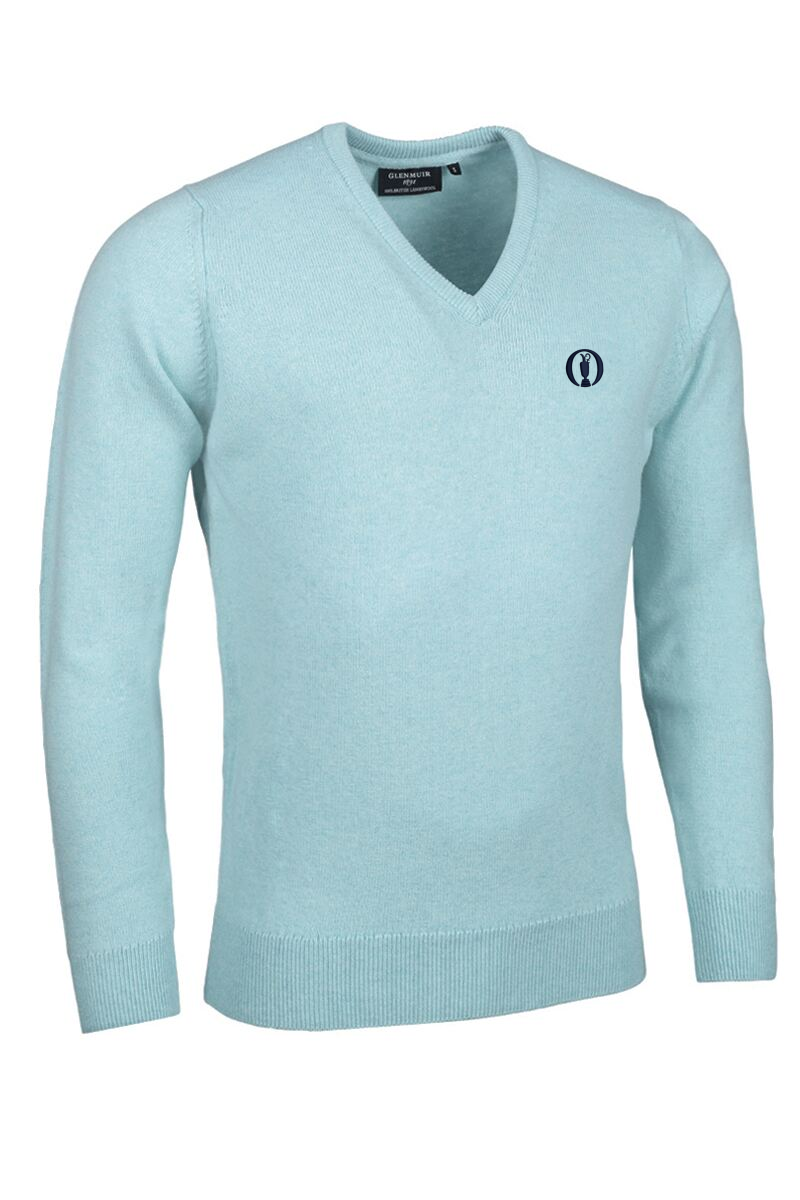 The Open Mens V Neck Lambswool Golf Sweater Paradise Marl M
