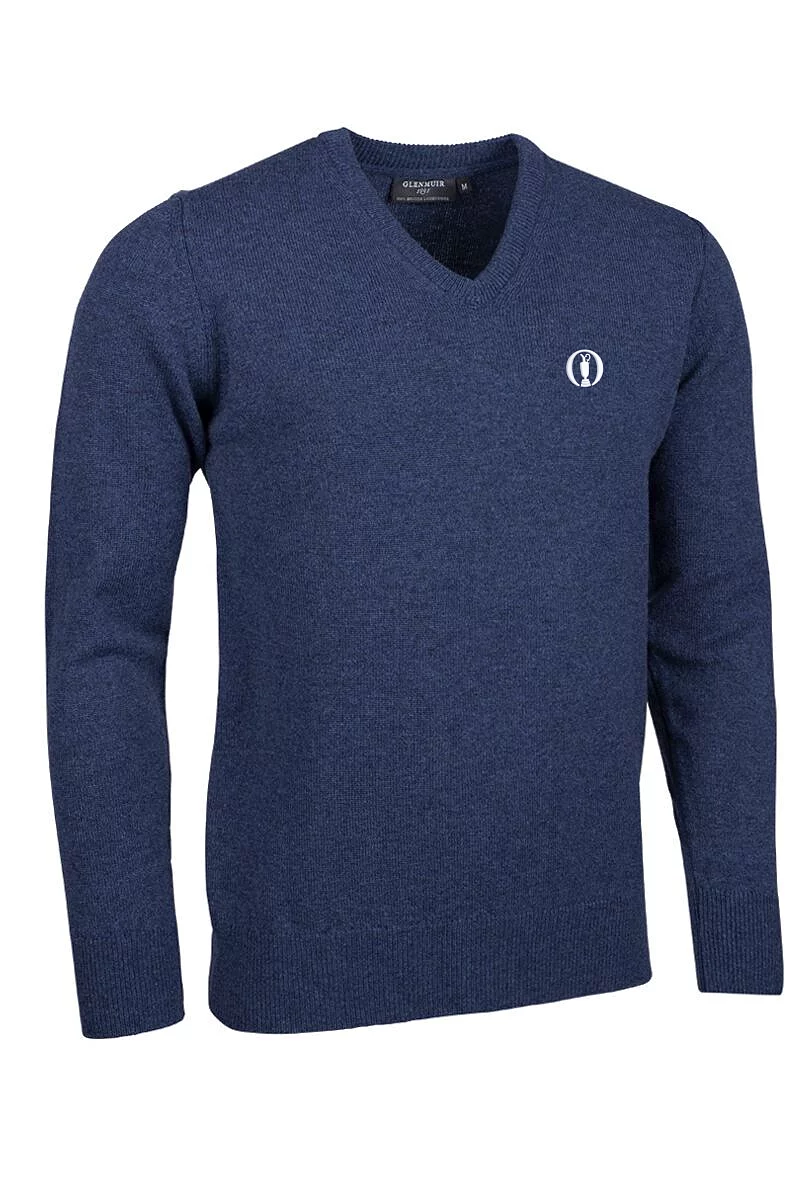 Official Ryder Cup 2027 Mens V Neck Lambswool Midweight Golf Sweater Rhapsody Marl M