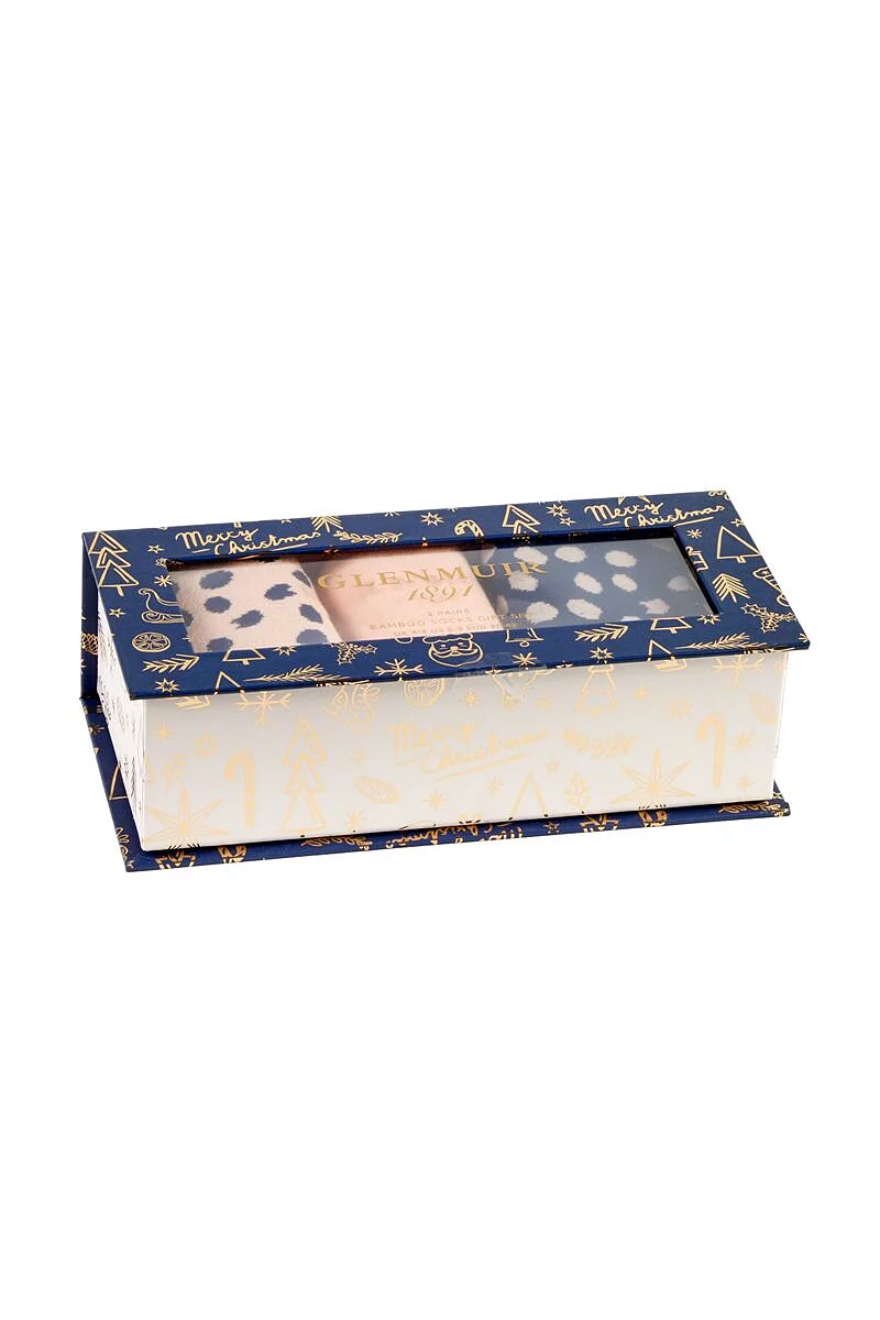 Ladies 3 Pair Patterned Bamboo Sock Gift Box Ladies 3 Pair Patterned Bamboo Sock Gift Box