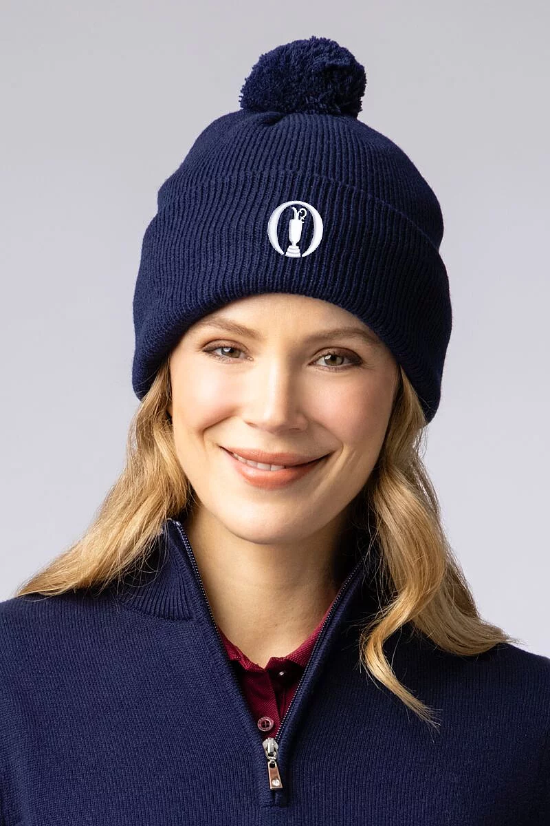 The Open Unisex Thermal Lined Turn Up Rib Merino Golf Bobble Hat The Open Unisex Thermal Lined Turn Up Rib Merino Golf Bobble Hat