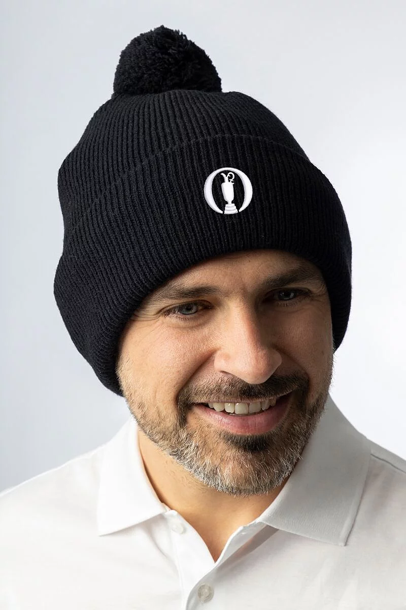 The Open Unisex Thermal Lined Turn Up Rib Merino Golf Bobble Hat The Open Unisex Thermal Lined Turn Up Rib Merino Golf Bobble Hat