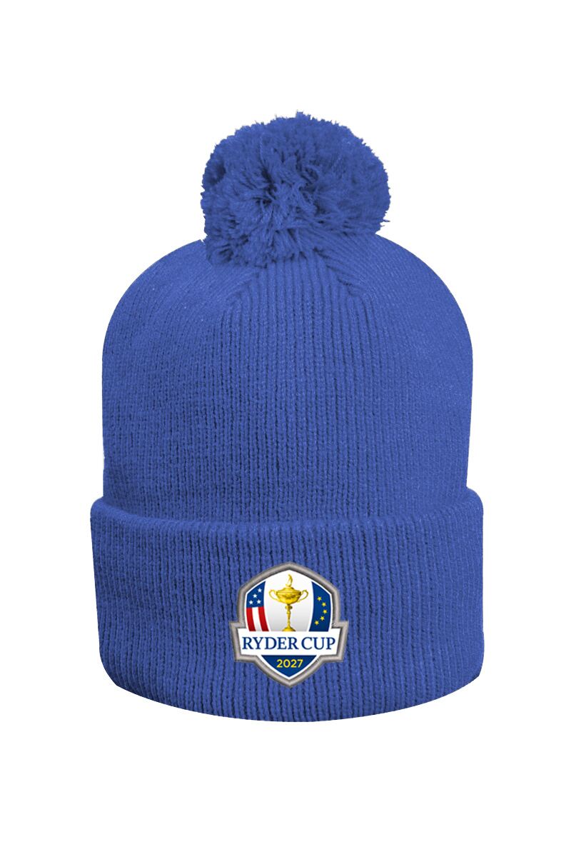 Official Ryder Cup 2027 Unisex Thermal Lined Turn Up Rib Merino Golf Bobble Hat