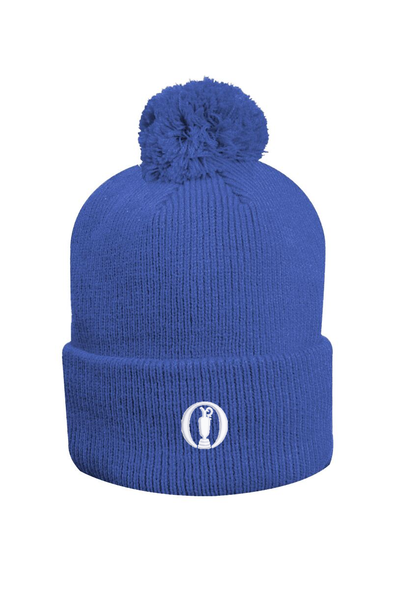 The Open Unisex Thermal Lined Turn Up Rib Merino Golf Bobble Hat