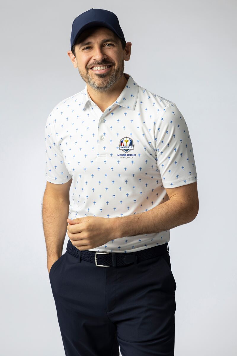 g.RC2023 MARCO Official Ryder Cup 2023 Mens All Over Trophy Print Performance Polo Shirt