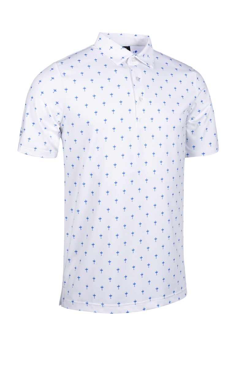 Mens All Over Trophy Print Performance Polo Shirt