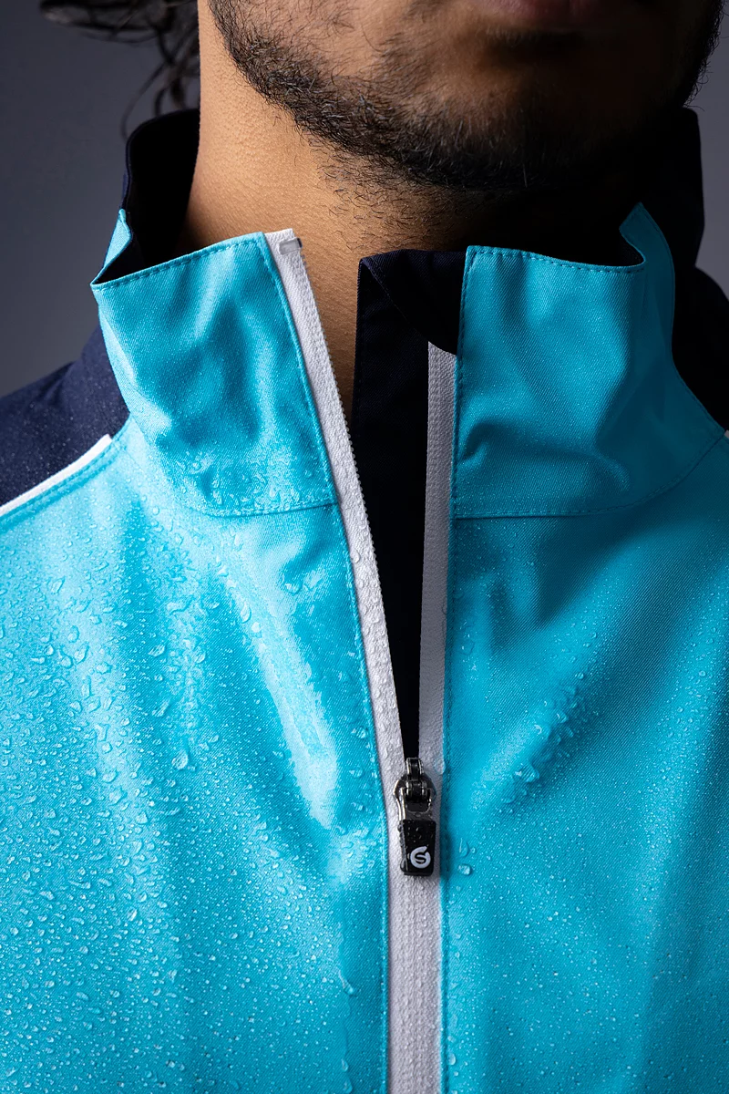 Official Ryder Cup 2027 Mens Chest and Sleeve Panel Waterproof Golf Jacket Official Ryder Cup 2027 Mens Chest and Sleeve Panel Waterproof Golf Jacket