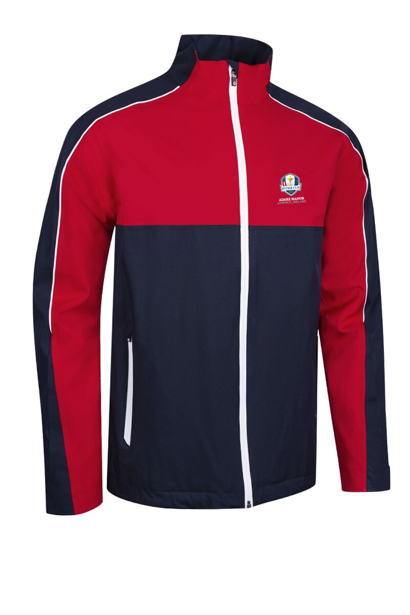 Official Ryder Cup 2027 Mens Chest and Sleeve Panel Waterproof Golf Jacket