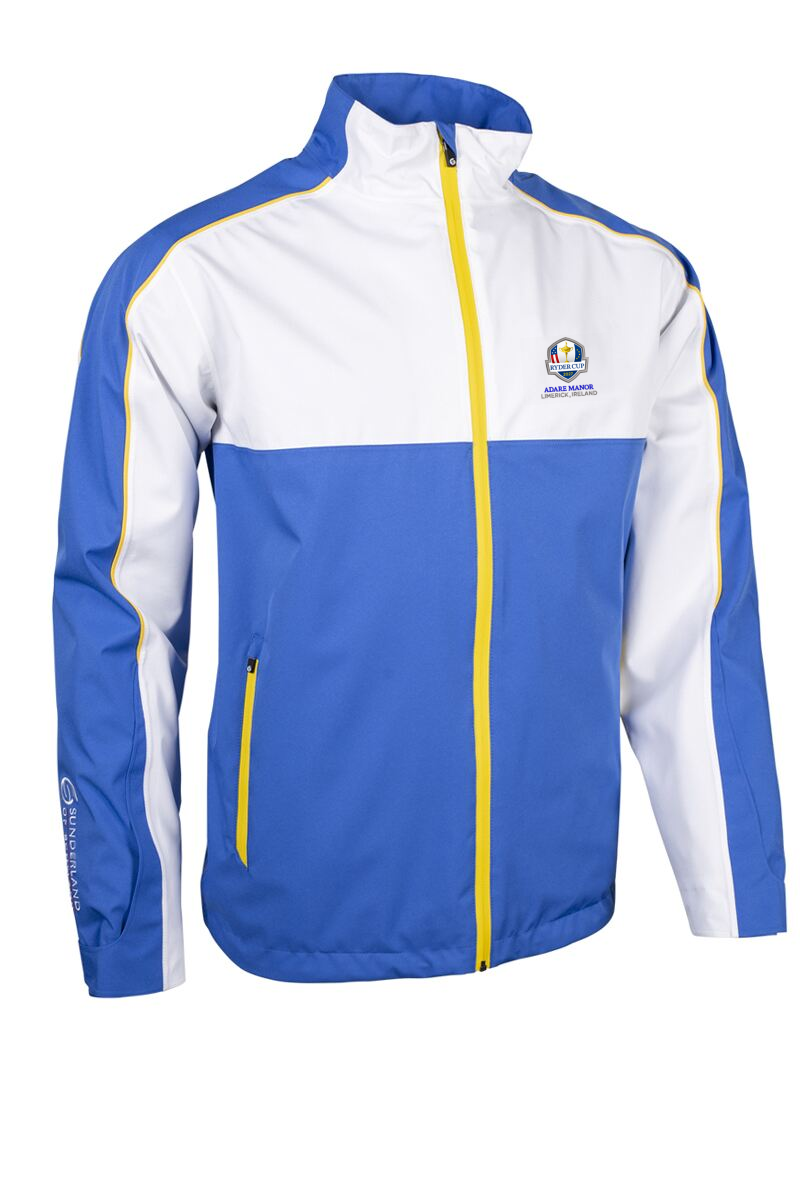 Official Ryder Cup 2027 Mens Chest and Sleeve Panel Waterproof Golf Jacket