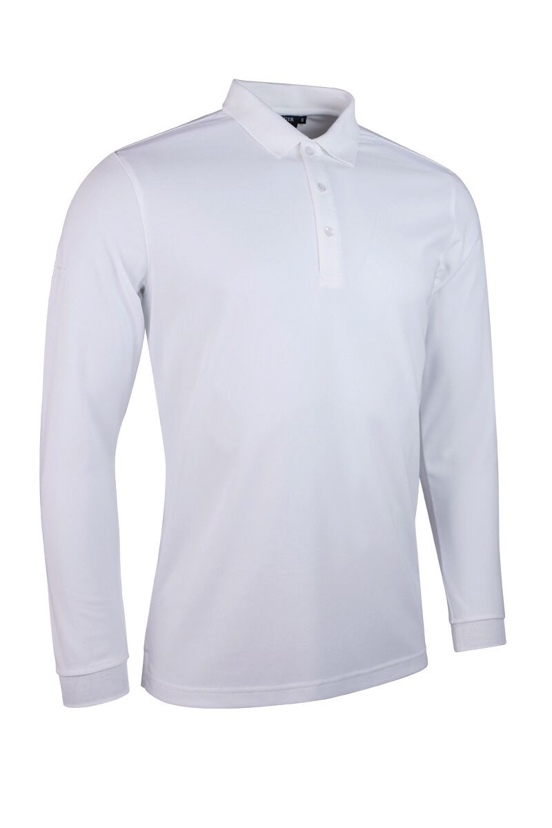 Mens Long Sleeve Performance Pique Golf Polo Shirt