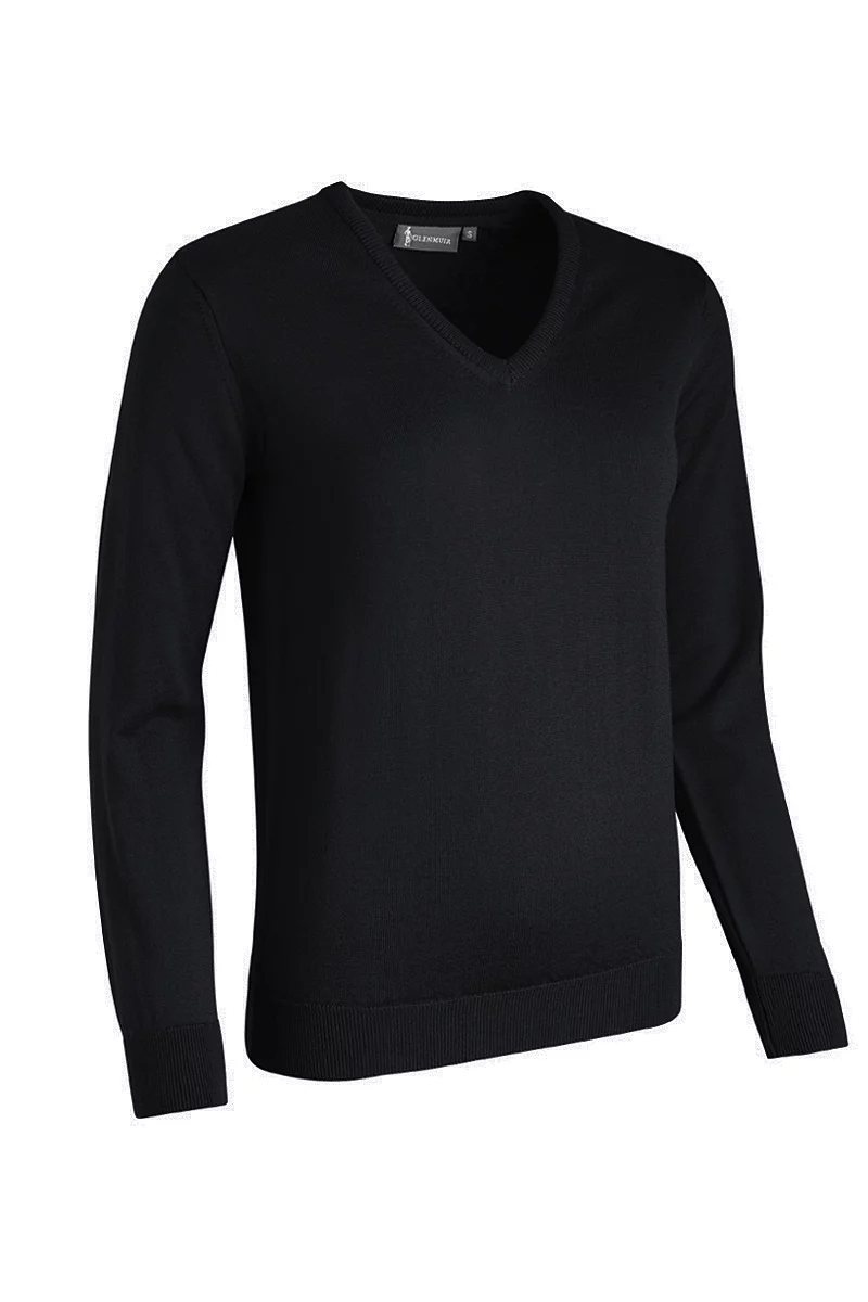 Official Ryder Cup 2027 Ladies V Neck Merino Wool Lightweight Golf Sweater Black L