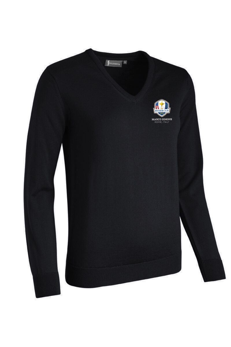 Official Ryder Cup 2025 Ladies V Neck Merino Wool Golf Sweater Black XL