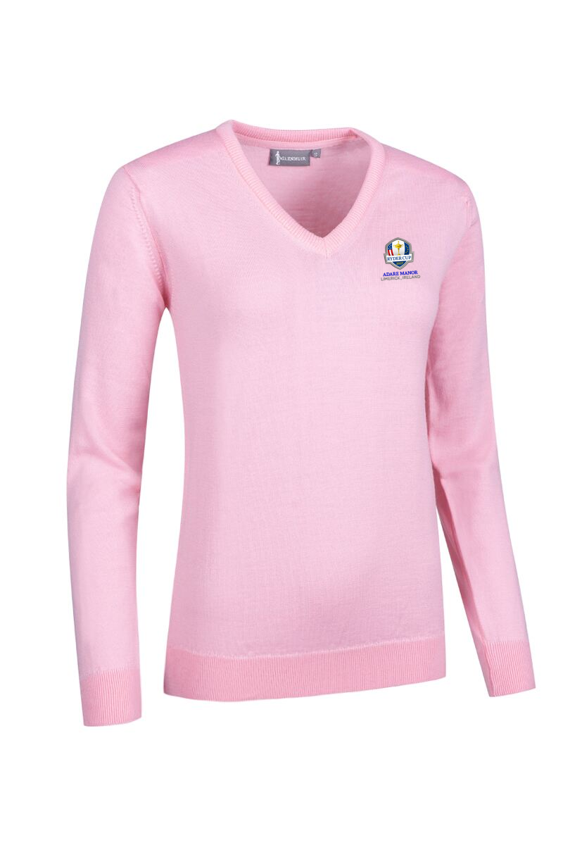 Official Ryder Cup 2027 Ladies V Neck Merino Wool Lightweight Golf Sweater