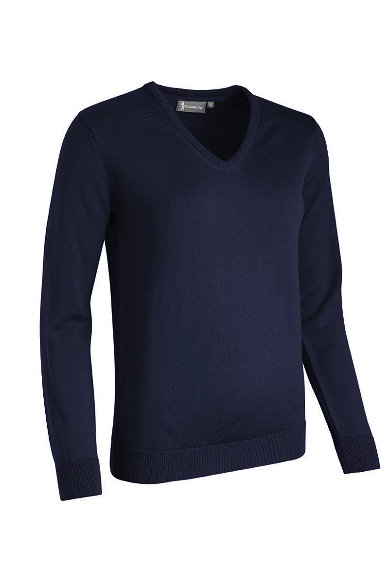 Official Ryder Cup 2027 Ladies V Neck Merino Wool Lightweight Golf Sweater Navy M
