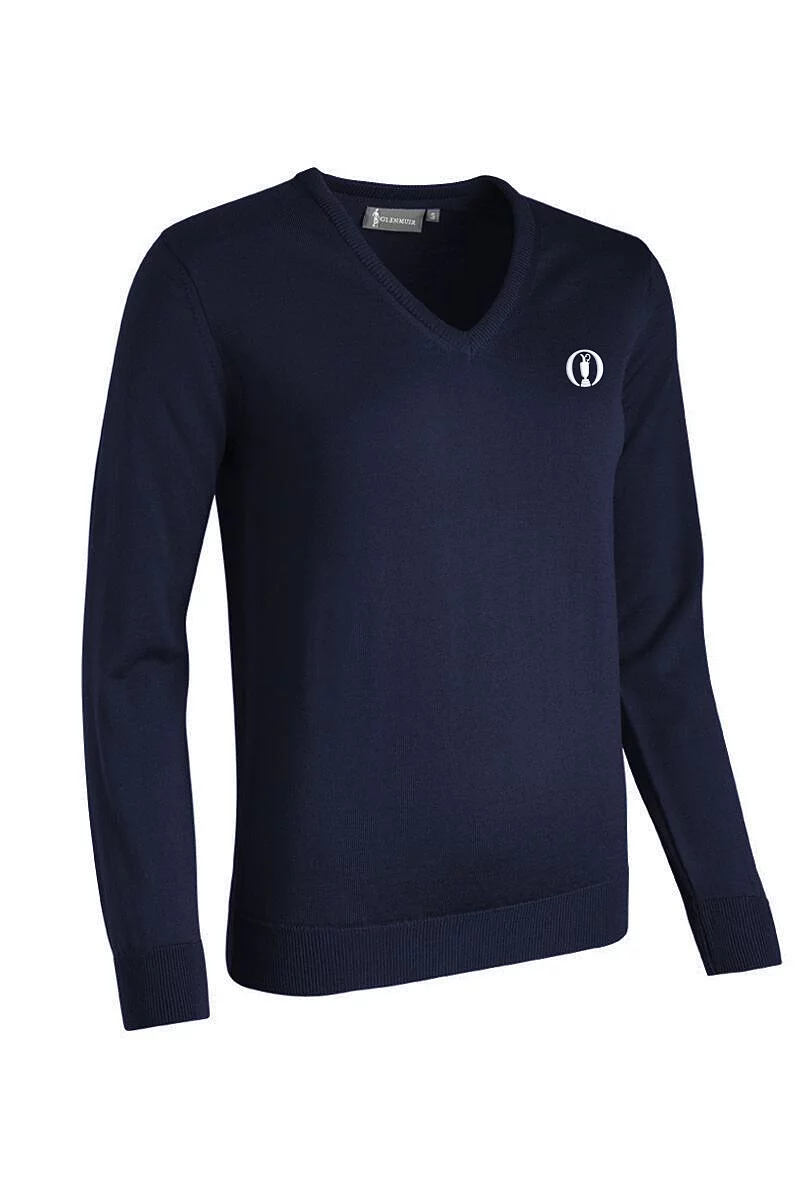 Official Ryder Cup 2027 Ladies V Neck Merino Wool Lightweight Golf Sweater Navy XXL