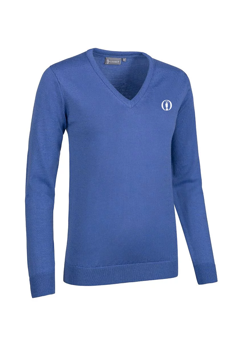 Official Ryder Cup 2027 Ladies V Neck Merino Wool Lightweight Golf Sweater Tahiti Marl Marl XXL