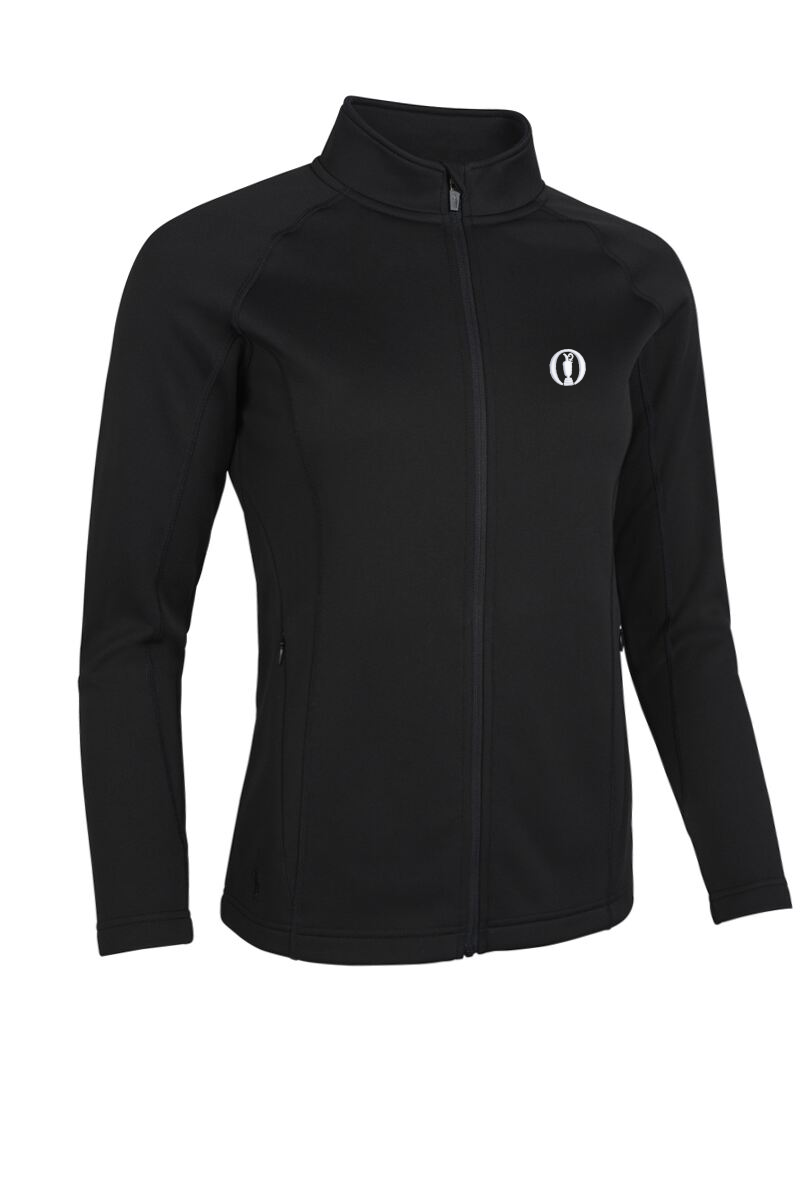 The Open Ladies Full Zip Coverstitch Panelled Midlayer Golf Jacket