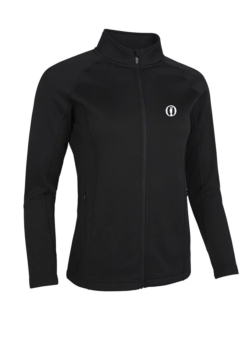 Official Ryder Cup 2027 Ladies Full Zip Coverstitch Panelled Midlayer Golf Jacket Black XXL