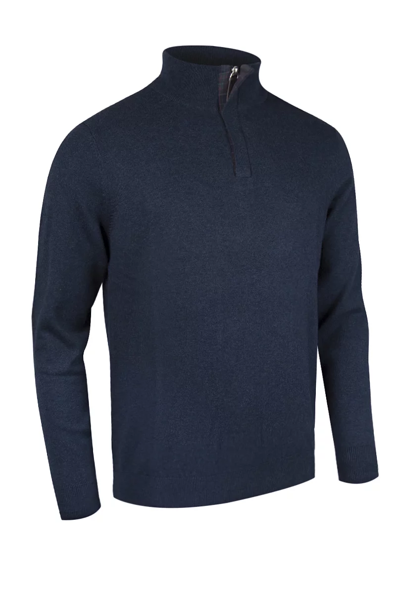 Ryder Cup 2027 Quarter Zip Tartan Placket Touch Cashmere Lightweight Golf Sweater