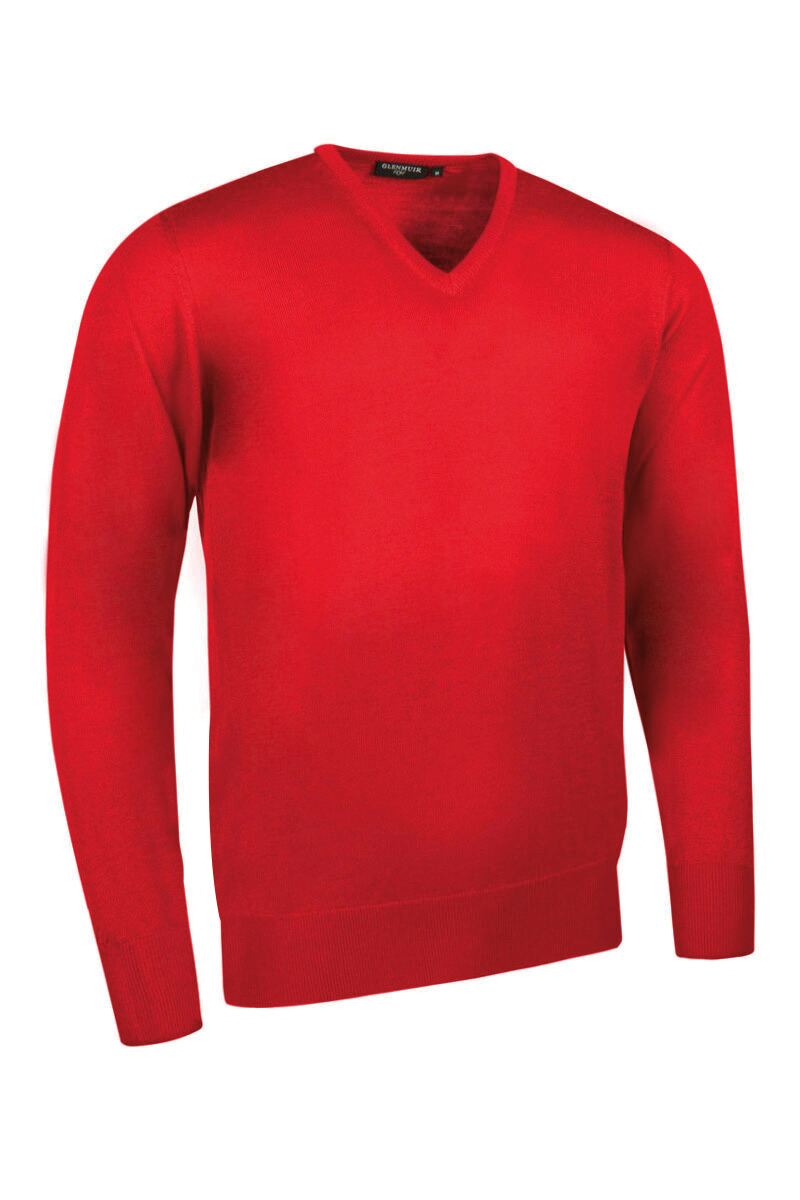 Mens Glenmuir V Neck Merino Wool Golf Sweater