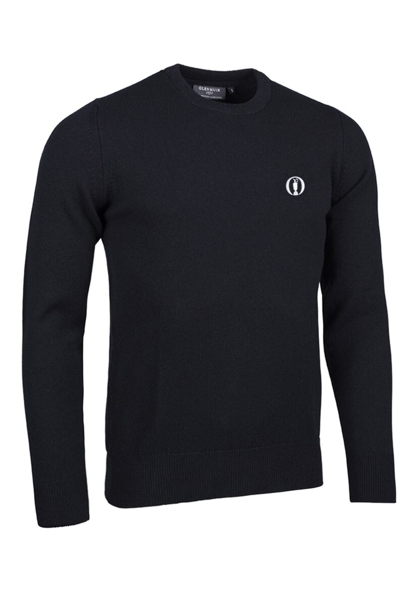 The Open Mens Crew Neck Lambswool Midweight Golf Sweater