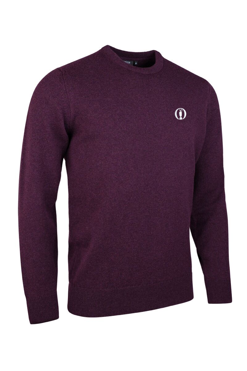 The Open Mens Crew Neck Lambswool Midweight Golf Sweater