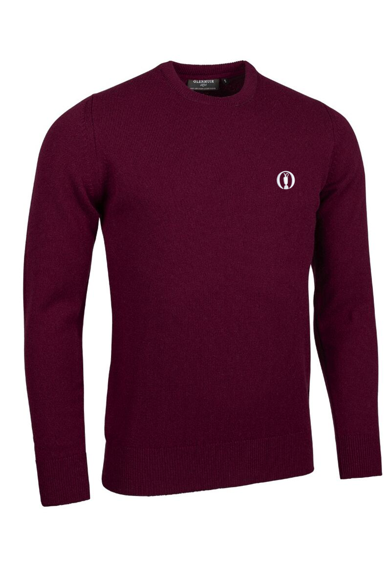 The Open Mens Crew Neck Lambswool Midweight Golf Sweater