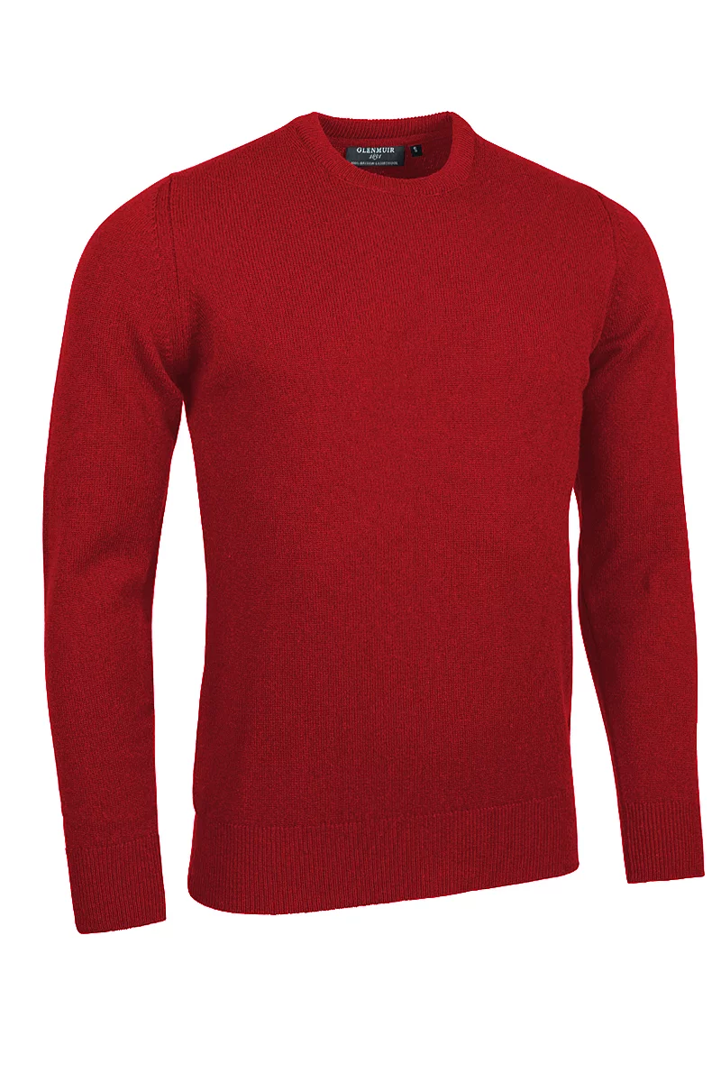 Crew Neck Lambswool Midweight Golf Sweater