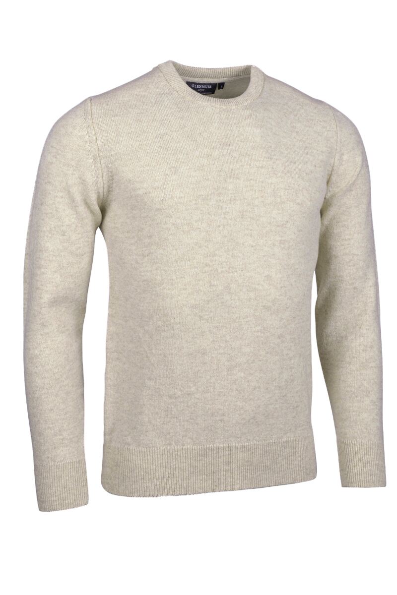 Mens Crew Neck Lambswool Midweight Golf Sweater