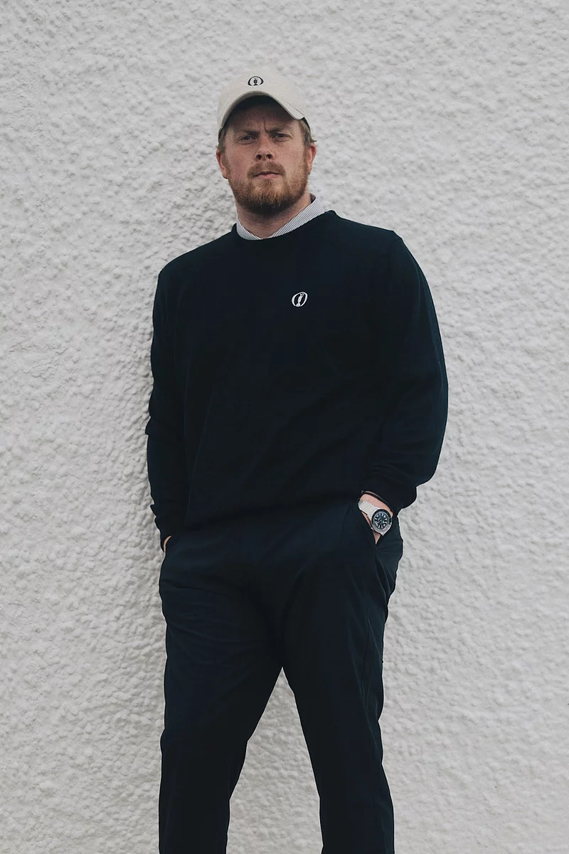 The Open Mens Crew Neck Lambswool Midweight Golf Sweater