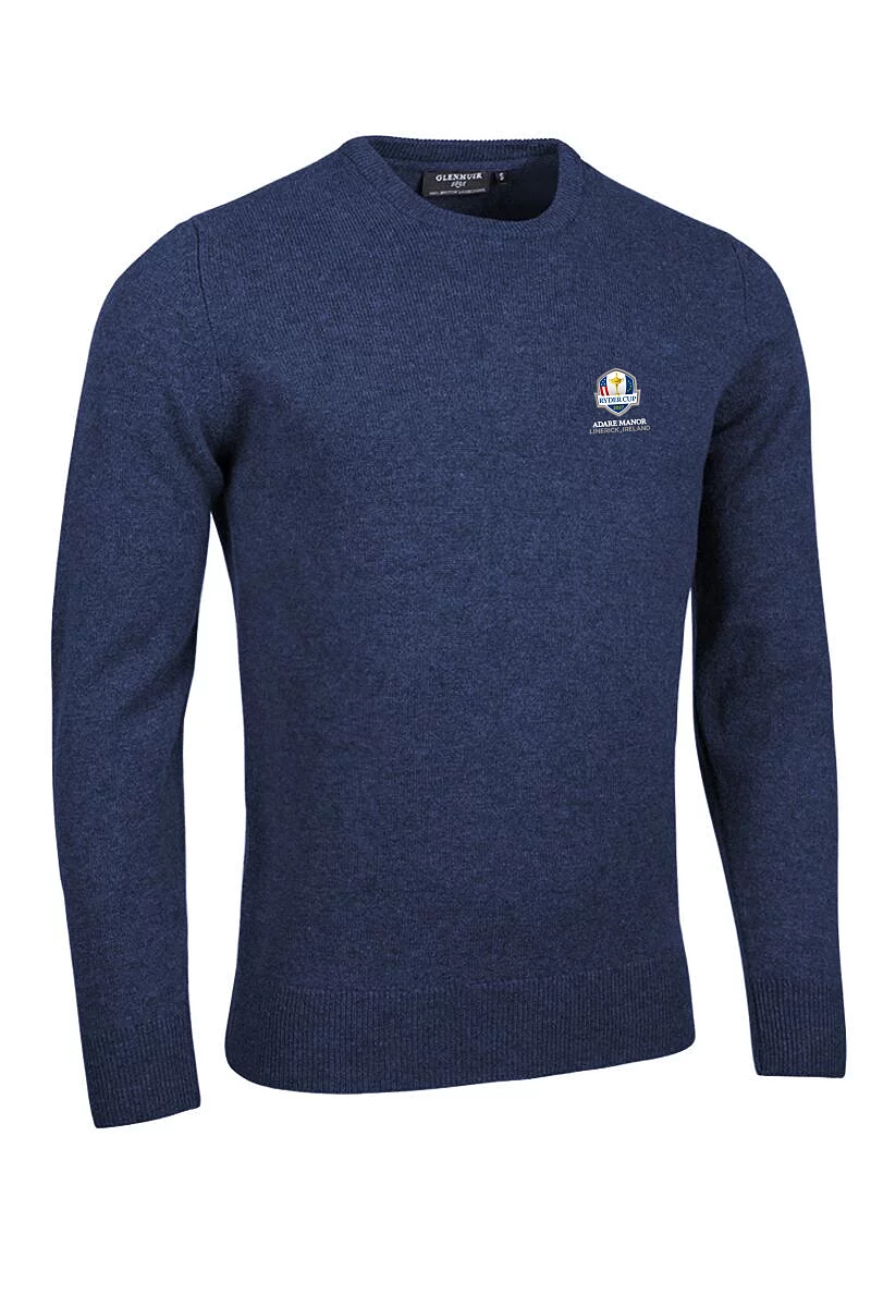 Official Ryder Cup 2027 Mens Crew Neck Lambswool Midweight Golf Sweater Rhapsody Marl XXL
