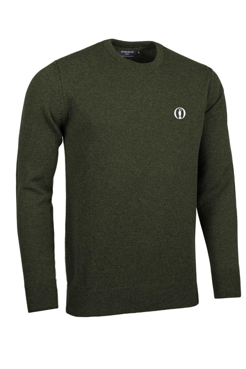 The Open Mens Crew Neck Lambswool Midweight Golf Sweater
