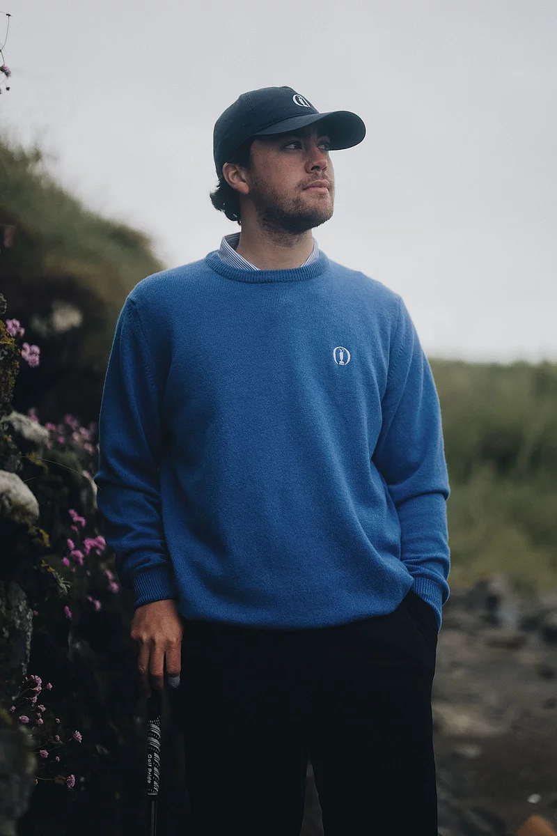 The Open Mens Crew Neck Lambswool Midweight Golf Sweater