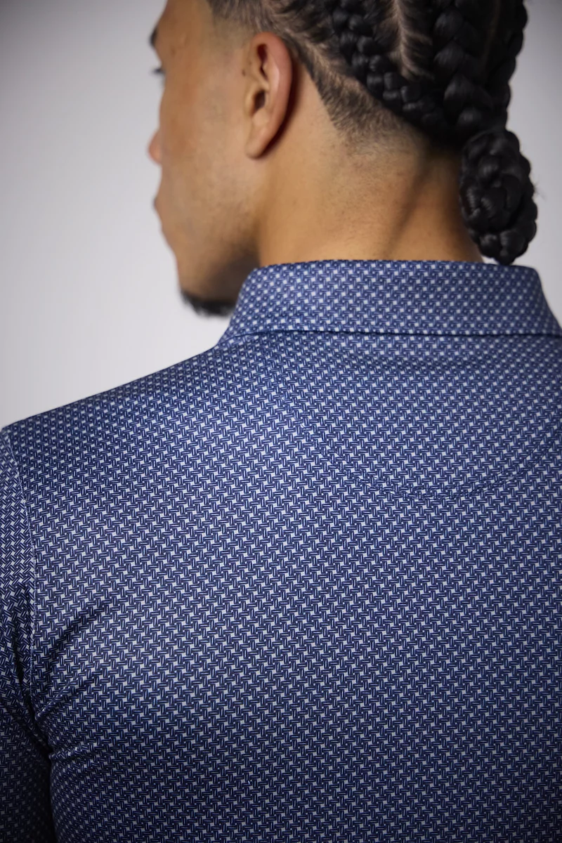 Mens Micro Tee Print Performance Golf Shirt