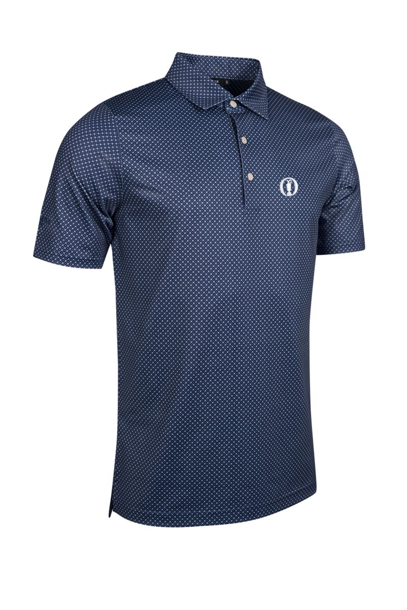 The Open Mens Micro Tee Print Performance Golf Shirt
