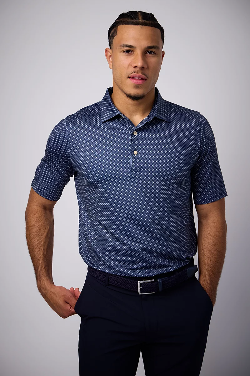 Mens Micro Tee Print Performance Golf Shirt