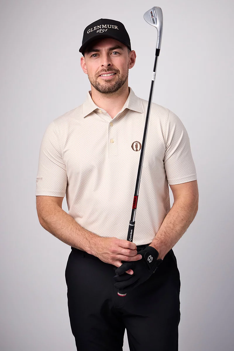 The Open Mens Micro Tee Print Performance Golf Shirt