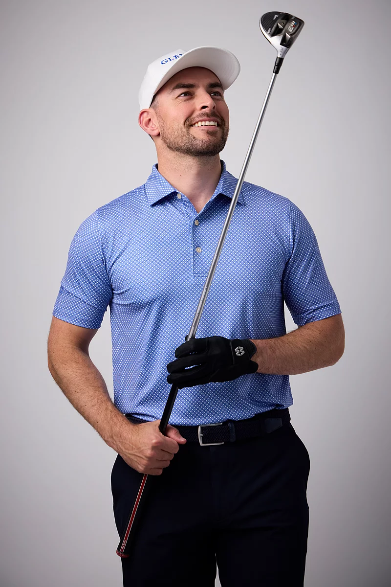 Mens Micro Tee Print Performance Golf Shirt