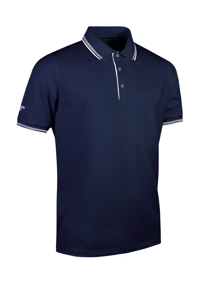 Mens Tipped Performance Pique Golf Polo Shirt Sale Navy/White M