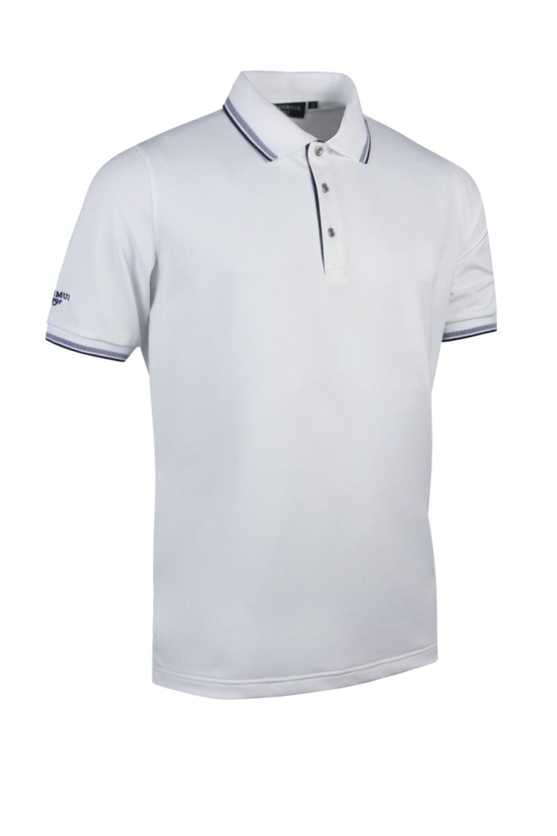 Mens Tipped Performance Pique Golf Polo Shirt