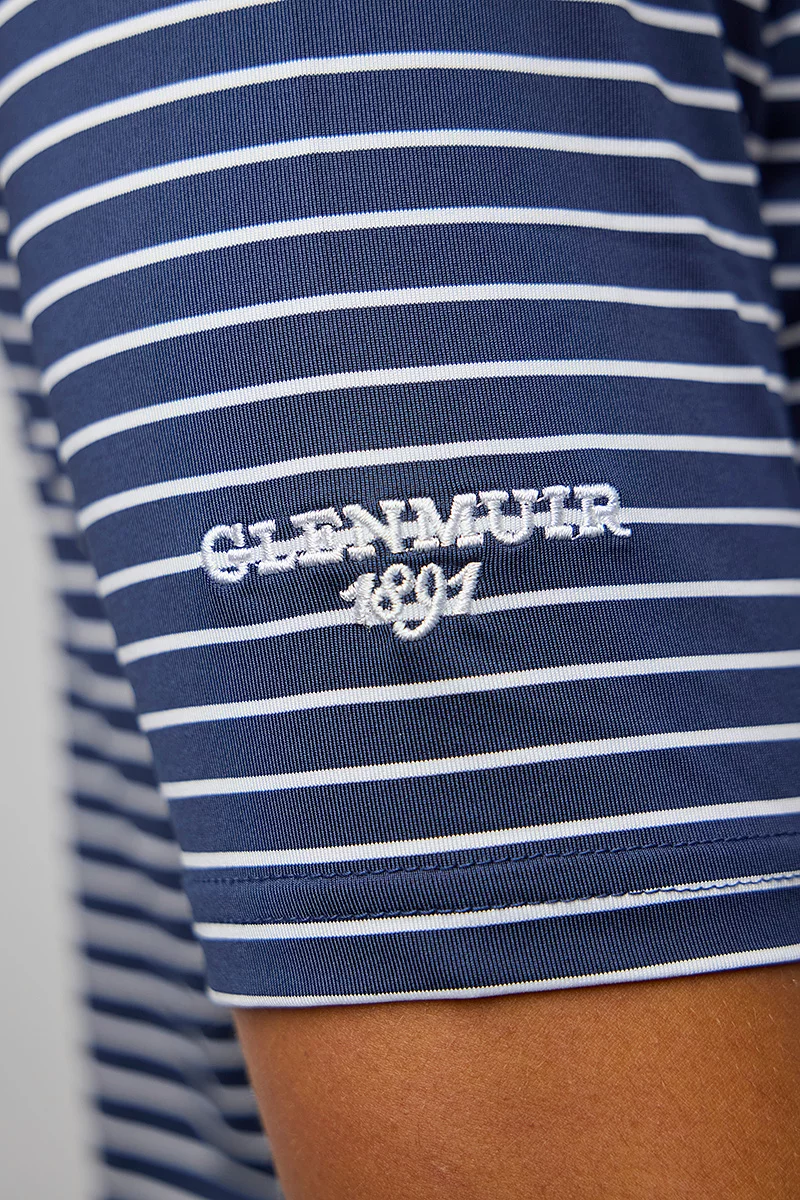 Mens Pencil Stripe Tailored Collar Performance Golf Shirt Mens Pencil Stripe Tailored Collar Performance Golf Shirt
